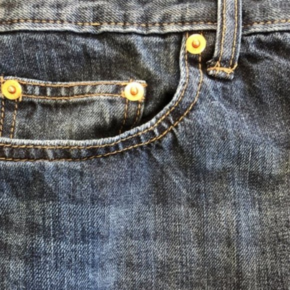 Gap 5 Pocket High Rise Mini Skirt in Dark Denim. - Picture 6 of 8